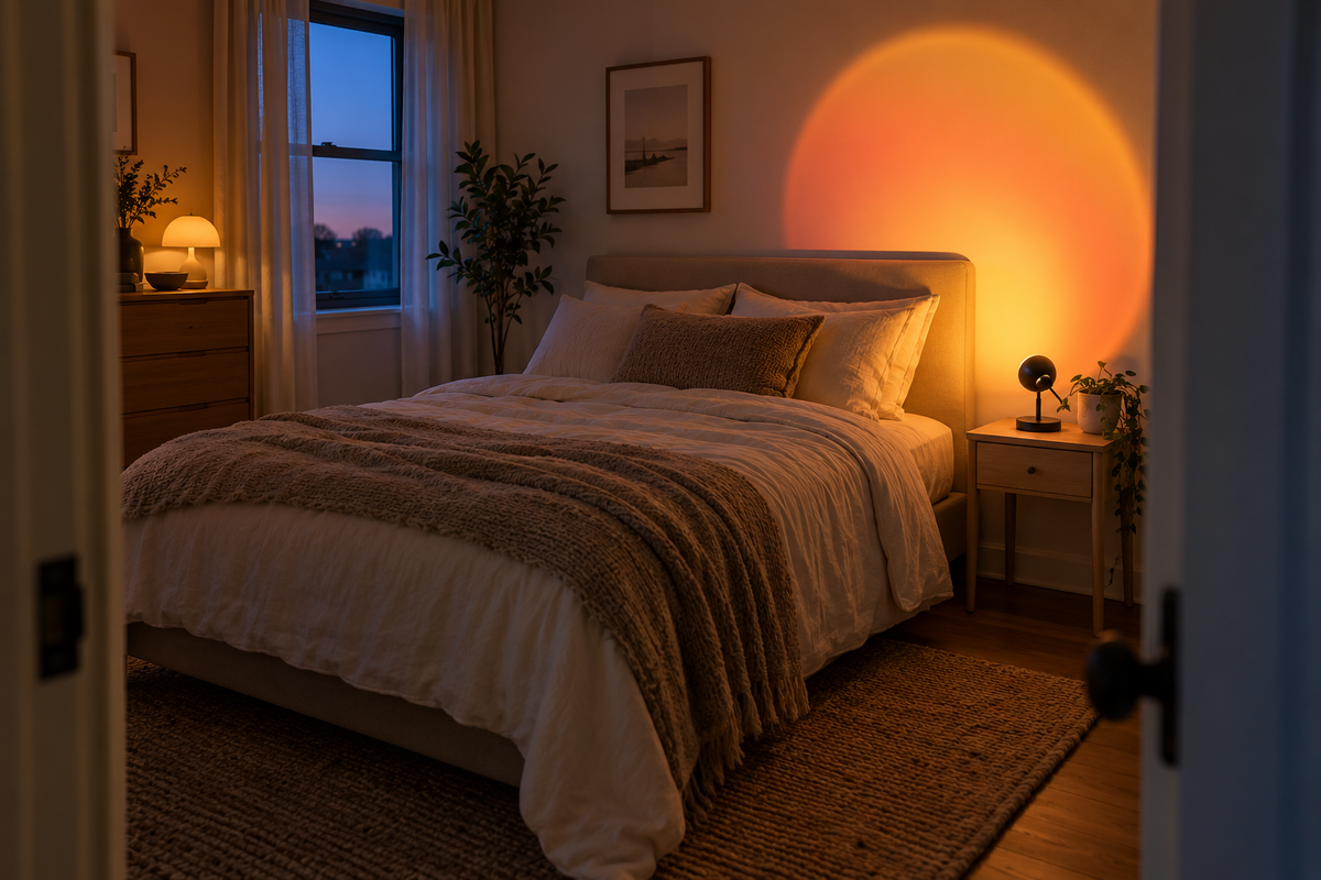 Where to Put a Sunset Lamp in a Small Bedroom
