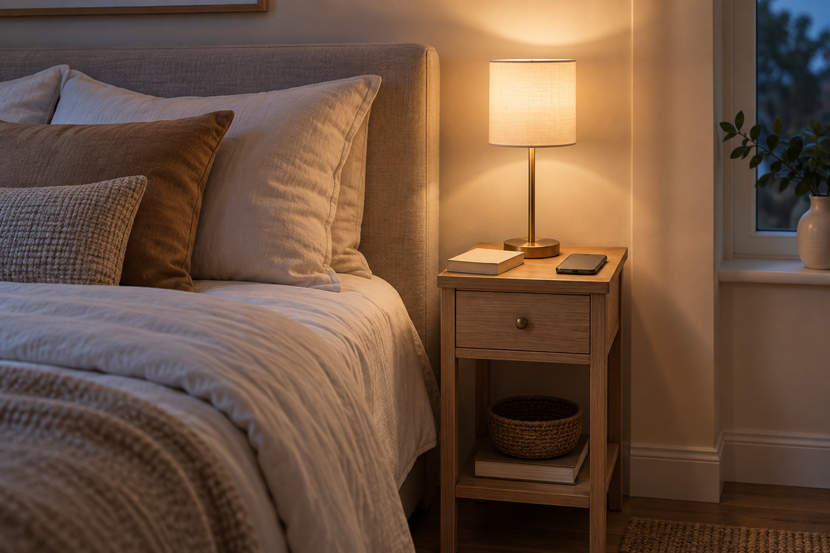 How to Choose a Bedside Lamp for a Narrow Nightstand