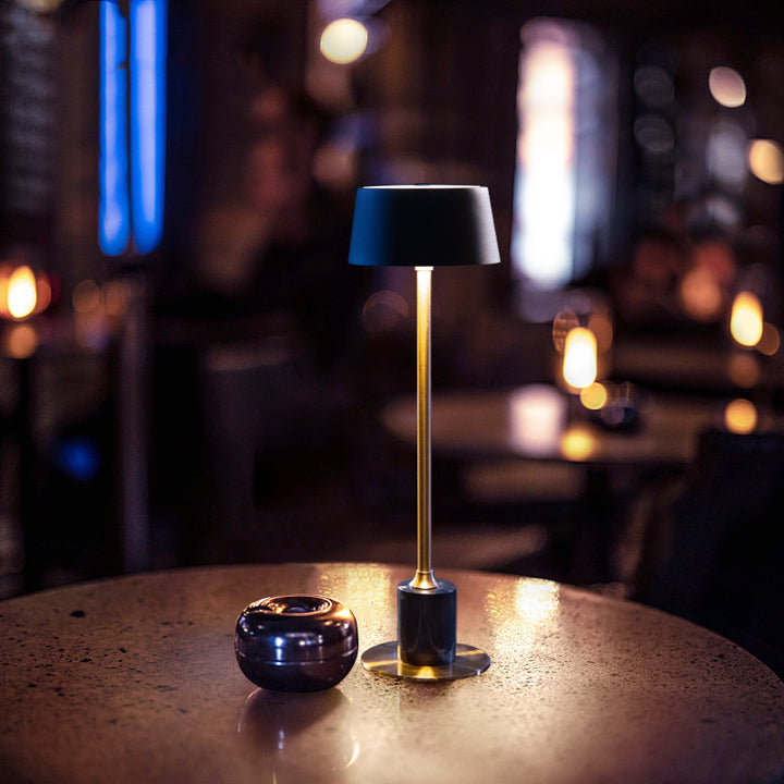 Lumeva Nocturne – Rechargeable Black & Marble Table Lamp